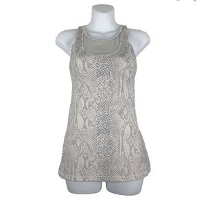 Lululemon Mesh With Me Tank Top Racerback Desert Snake White Gray Women’s Size 6